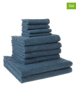 10tlg. Handtuch-Set In Blau