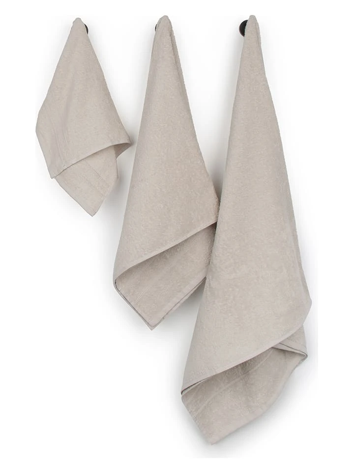 6tlg. Handtuch-Set In Creme 3 6tlg. Handtuch-Set In Creme – Bild 3