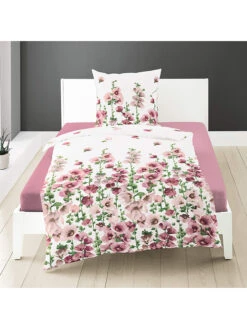 Seersucker-Bettwäsche-Set In Pink/ Weiß