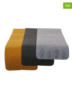3er-Set: Tischläufer 'Blata' In Grau/ Anthrazit/ Orange