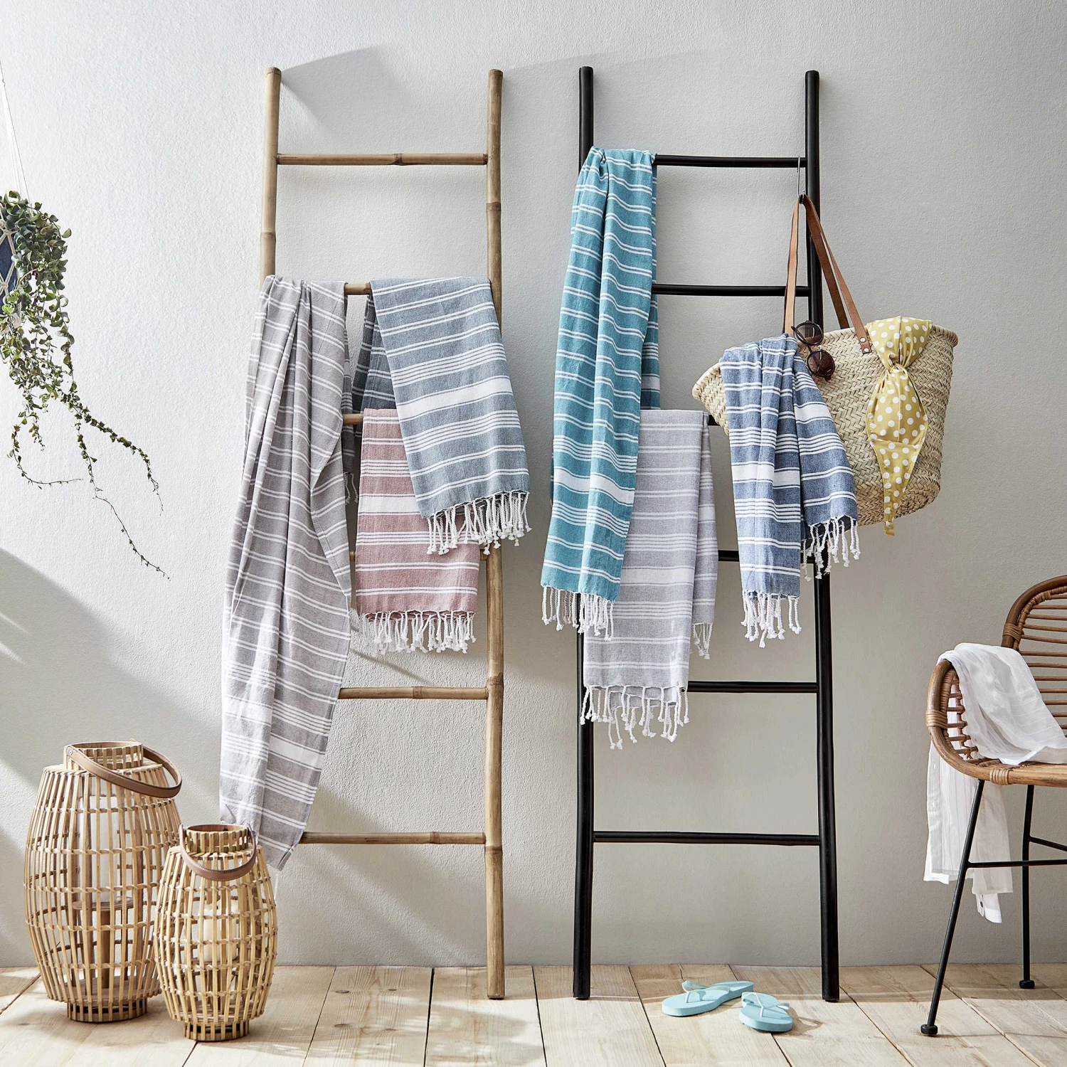 Hamamtuch L 170 X B 90cm SURFSIDE In Hellgrau 2 Hamamtuch L 170 X B 90cm SURFSIDE In Hellgrau – Bild 2