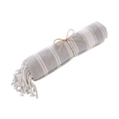 Hamamtuch L 170 X B 90cm SURFSIDE In Hellgrau 9 Hamamtuch L 170 X B 90cm SURFSIDE In Hellgrau -Heimtextilien butlers hamamtuch l 170 x b 90cm surfside in hellgrau 3