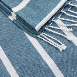 Strandtuch L 200 X B 180cm SURFSIDE In Blau -Heimtextilien butlers strandtuch l 200 x b 180cm surfside in blau 4