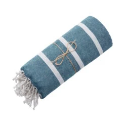 Strandtuch L 200 X B 180cm SURFSIDE In Blau -Heimtextilien butlers strandtuch l 200 x b 180cm surfside in blau 5