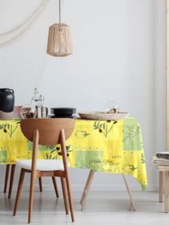 Wachstuchtischdecke "Recette Provencale" In Gelb/ Grün