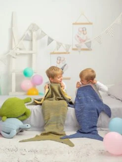 Beindecke "Haifisch" In Blau -Heimtextilien crochetts beindecke haifisch in blau 5