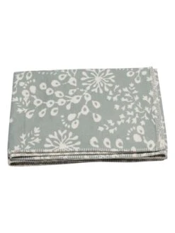 Decke "Jade - Flowers" In Hellblau/ Creme