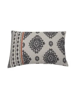 Kissenhülle "Häkelmuster" In Anthrazit/ Creme