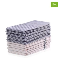 10er-Set: Geschirrtücher In Grau/ Beige