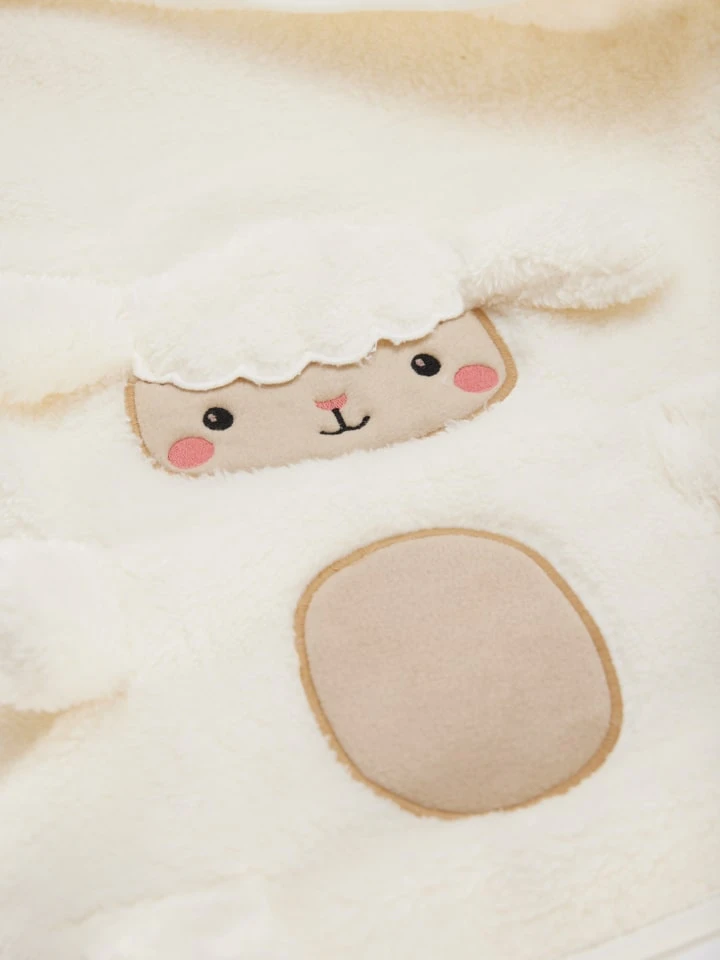 Decke "Little Lamb" In Weiß/ Beige 2 Decke "Little Lamb" In Weiß/ Beige – Bild 2