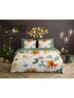 Satin-Bettwäsche-Set "Annabelle" In Bunt/ Grün -Heimtextilien descanso satin bettwasche set annabelle in bunt grun 5