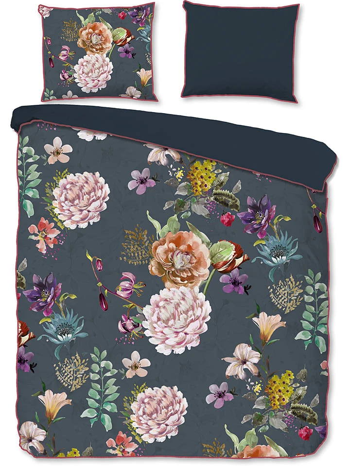Satin-Bettwäsche-Set "Parma" In Anthrazit/ Bunt 2 Satin-Bettwäsche-Set "Parma" In Anthrazit/ Bunt – Bild 2