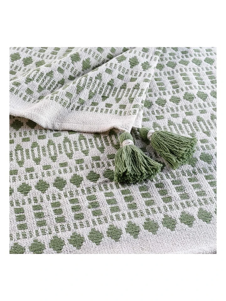 Überwurf "Maldives" In Weiß/ Khaki 3 Überwurf "Maldives" In Weiß/ Khaki – Bild 3