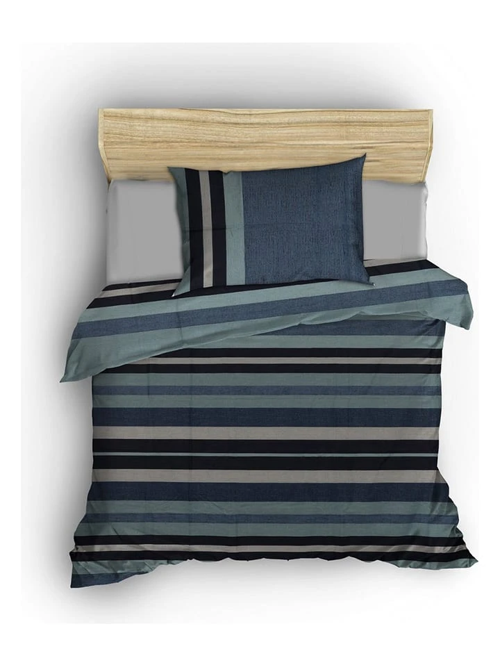 Renforcé-Bettwäsche-Set In Blau/ Türkis 2 Renforcé-Bettwäsche-Set In Blau/ Türkis – Bild 2
