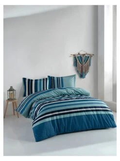 Renforcé-Bettwäsche-Set In Blau/ Türkis