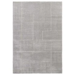 Kurzflor Teppich Castres Hellgrau Creme