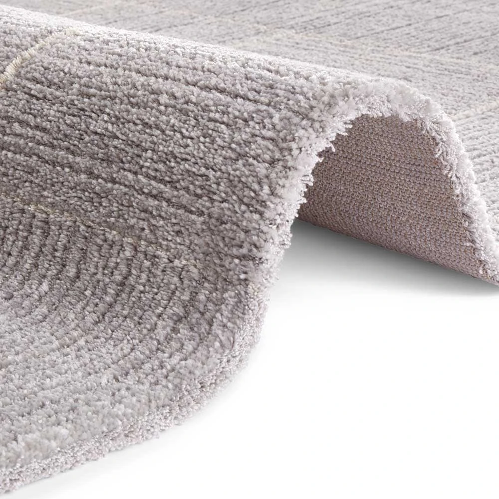 Kurzflor Teppich Castres Hellgrau Creme 4 Kurzflor Teppich Castres Hellgrau Creme – Bild 4
