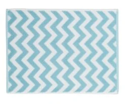 2er Set: Zwirnfrottier Badematte "Chevron" In Blau (L) 120 X (B) 67 Cm