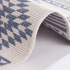 In- & Outdoor Wendeteppich Maple Blau Creme -Heimtextilien freundin home collection in and outdoor wendeteppich maple blau creme 3