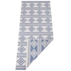 In- & Outdoor Wendeteppich Maple Blau Creme -Heimtextilien freundin home collection in and outdoor wendeteppich maple blau creme 4