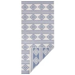 In- & Outdoor Wendeteppich Maple Blau Creme -Heimtextilien freundin home collection in and outdoor wendeteppich maple blau creme 5