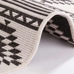 In- & Outdoor Wendeteppich Maple Schwarz Creme -Heimtextilien freundin home collection in and outdoor wendeteppich maple schwarz creme 3