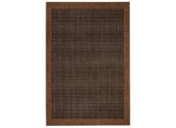 Flachgewebe Teppich Simple Dunkelbraun