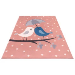 Kinderteppich Kurzflor Love Birds Vögel Rosa 6 Kinderteppich Kurzflor Love Birds Vögel Rosa -Heimtextilien hanse home kinderteppich kurzflor love birds vogel rosa 2