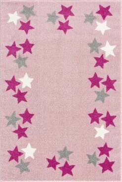 Kinderteppich SPRING Rosa/silbergrau