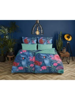 Satin-Bettwäsche-Set "Hip" In Blau/ Bunt -Heimtextilien hip satin bettwasche set hip in blau bunt 2