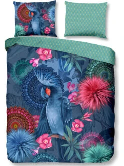 Satin-Bettwäsche-Set "Hip" In Blau/ Bunt