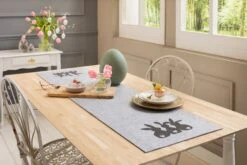 Spar-Set 2x Tischläufer "Hasentrio", 40 X 140 Cm In Grau 8 Spar-Set 2x Tischläufer "Hasentrio", 40 X 140 Cm In Grau -Heimtextilien homeliving spar set 2x tischlaufer hasentrio 40 x 140 cm in grau 3
