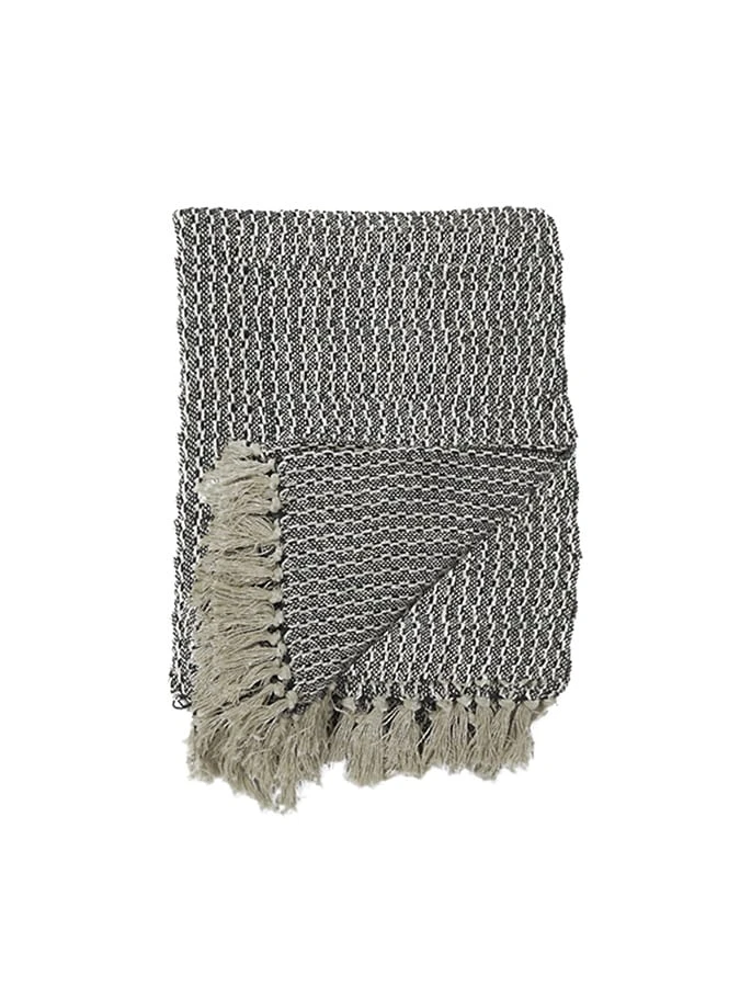 Wohndecke In Weiß/ Dunkelgrau - (L)160 X (B)130 Cm 1 Wohndecke In Weiß/ Dunkelgrau - (L)160 X (B)130 Cm