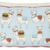 Kissen (Textil) "HAPPY LAMAS " In Hellbau 30X50 Cm