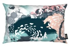 Kissen "August" In Orange & Türkis