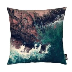 Kissen "Emerald Green Sea" In Blau & Braun