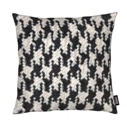 Kissen "Houndstooth Pattern" In Schwarz & Weiß