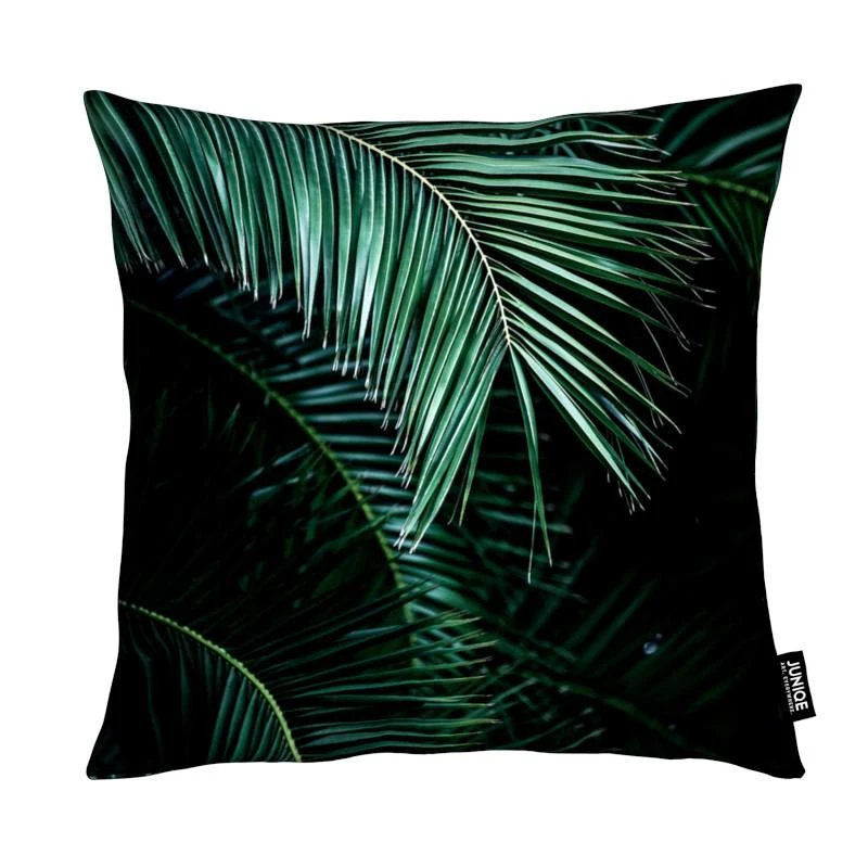 Kissen "Palm Leaves 9" In Grün & Schwarz 1 Kissen "Palm Leaves 9" In Grün & Schwarz