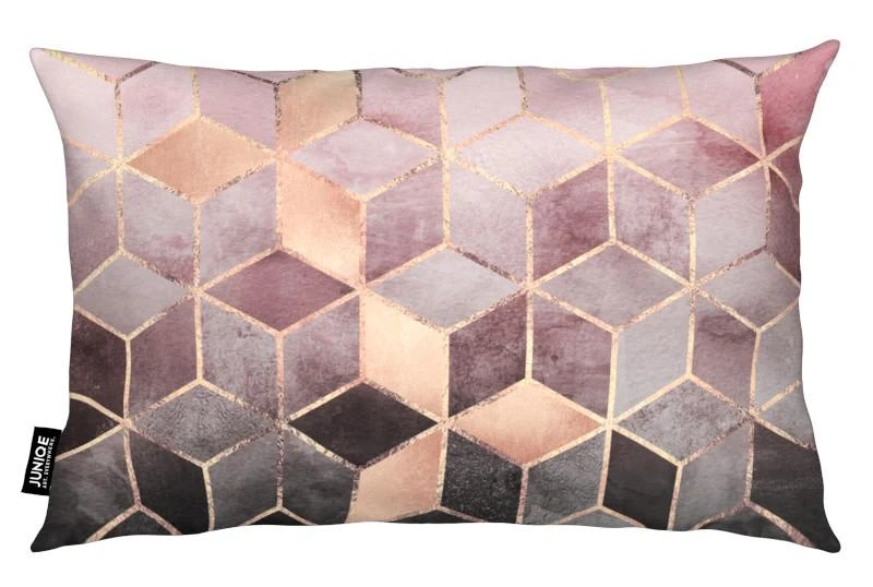 Kissen "Pink Grey Gradient Cubes" In Grau & Rosa 2 Kissen "Pink Grey Gradient Cubes" In Grau & Rosa – Bild 2