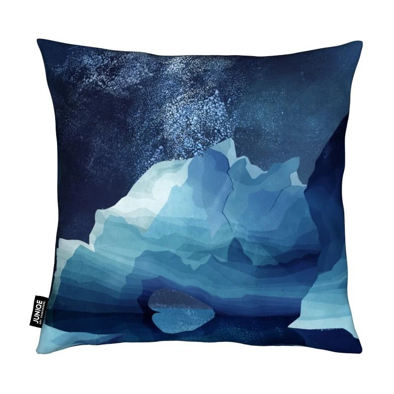 Kissen "Polar Bear By Night" In Blau & Türkis 2 Kissen "Polar Bear By Night" In Blau & Türkis – Bild 2