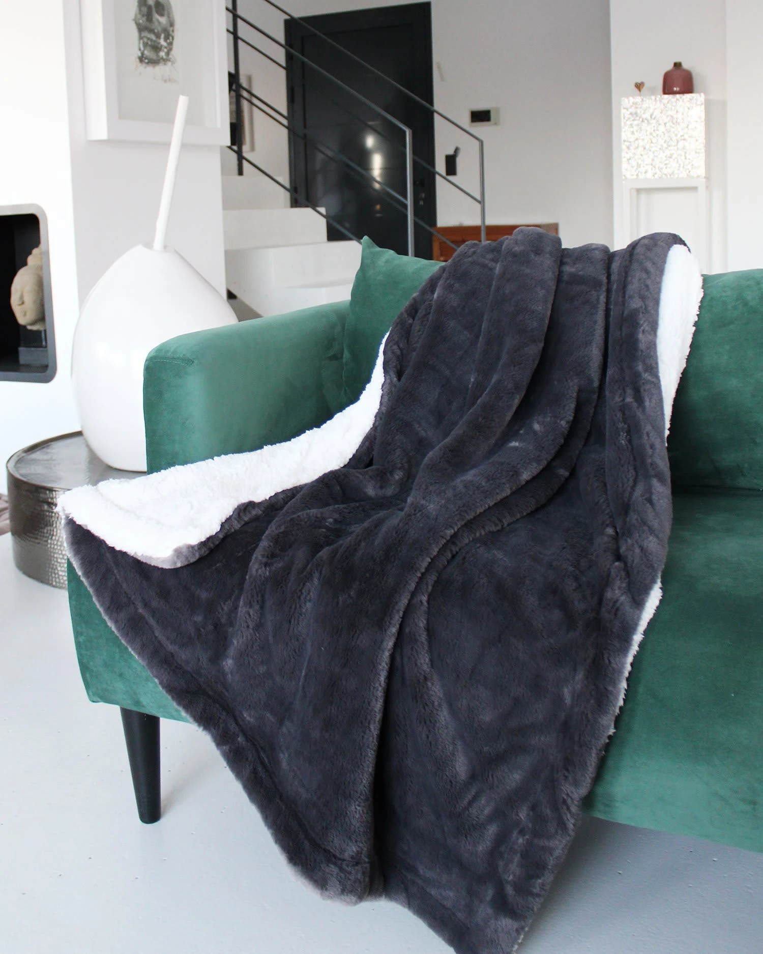 Kunstfell Wohndecke In Anthrazit - (L)170 X (B)130 Cm 2 Kunstfell Wohndecke In Anthrazit - (L)170 X (B)130 Cm – Bild 2