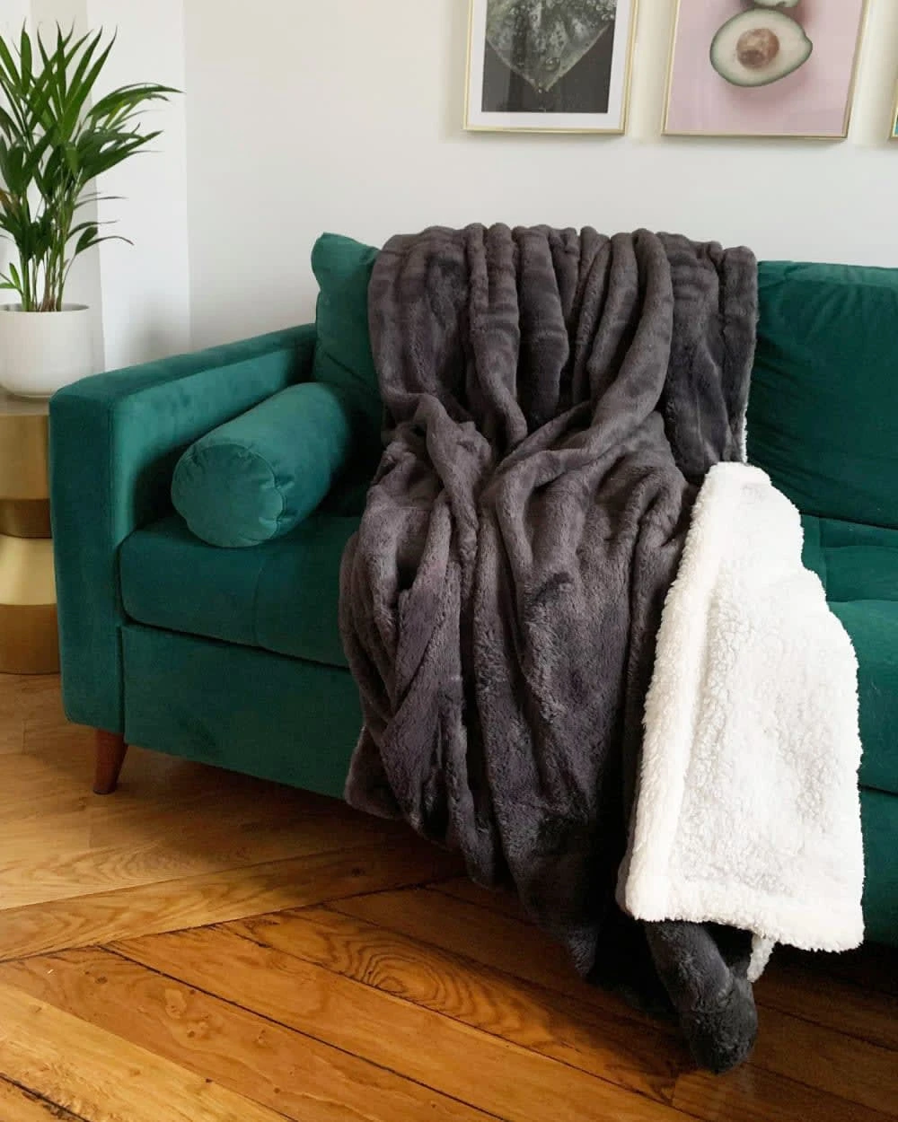 Kunstfell Wohndecke In Anthrazit - (L)170 X (B)130 Cm 3 Kunstfell Wohndecke In Anthrazit - (L)170 X (B)130 Cm – Bild 3