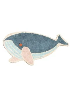 Baumwoll-Teppich "Whale" In Blau - (L)190 X (B)85 Cm