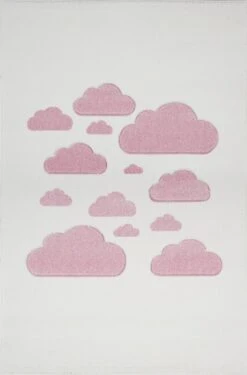 Kinderteppich WOLKENHIMMEL In Creme/rosa