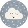Teppich SMILEY CLOUD Rund In Blau