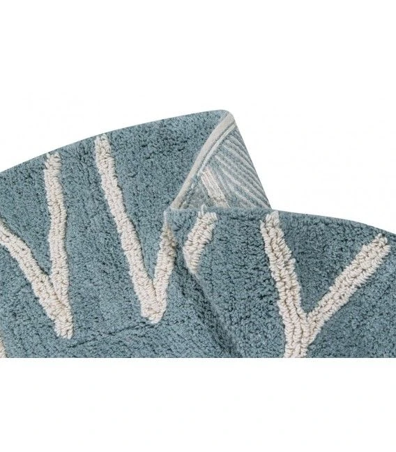 Lorena Canals Teppich "Round ABC" In Beige/Vintage Blau - 150x150 Cm 3 Lorena Canals Teppich "Round ABC" In Beige/Vintage Blau - 150x150 Cm – Bild 3