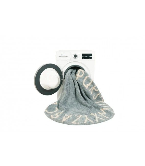 Lorena Canals Teppich "Round ABC" In Beige/Vintage Blau - 150x150 Cm 4 Lorena Canals Teppich "Round ABC" In Beige/Vintage Blau - 150x150 Cm – Bild 4