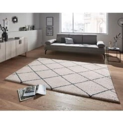 Hochflor Teppich Feel Creme Petrolgrün -Heimtextilien mint rugs hochflor teppich feel creme petrolgrun 3