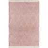 Hochflor Teppich Fransen Jade Rosa