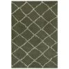 Hochflor Teppich Hash Olivgrün Creme